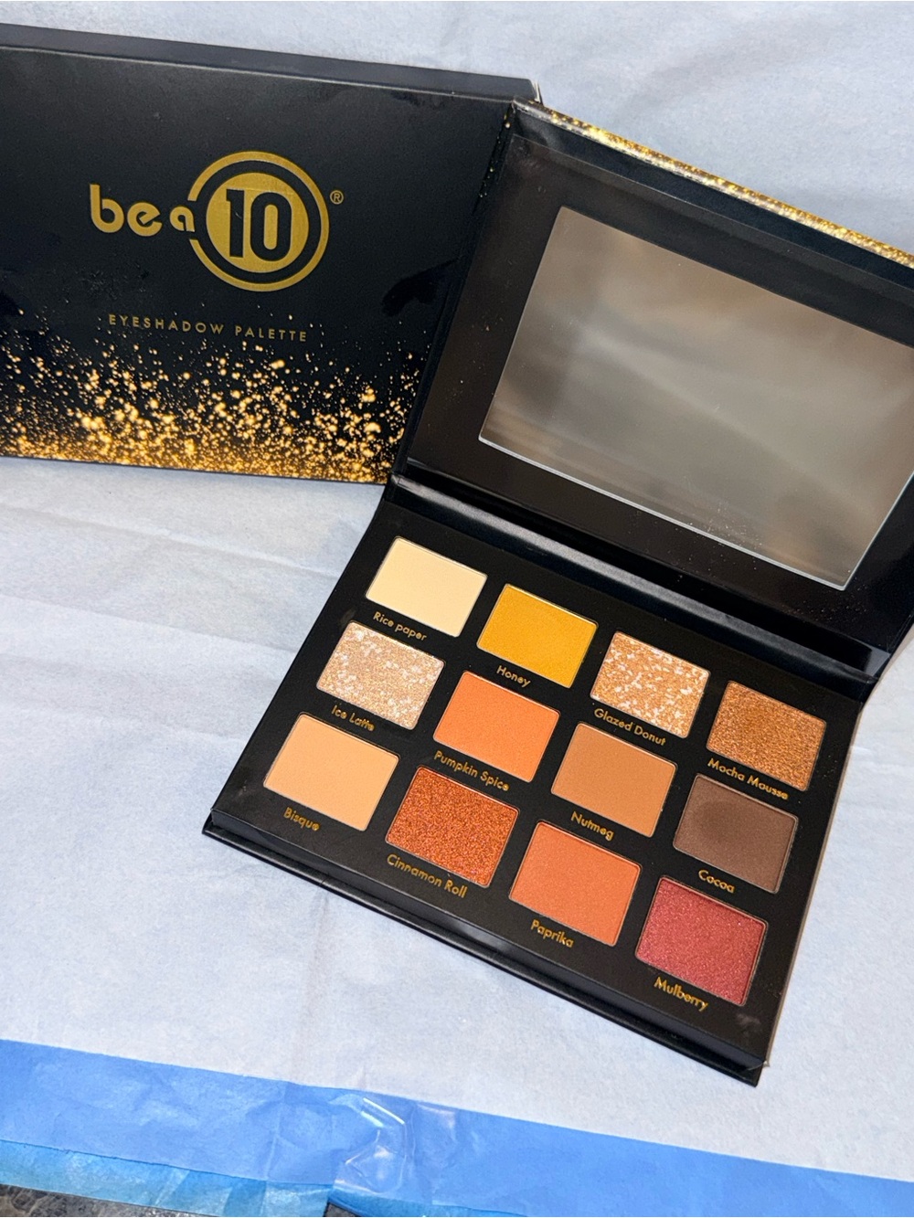 Bea10 Warm Matte & Shimmer Eyeshadow Palette - Orange, Brown & Gold Tones